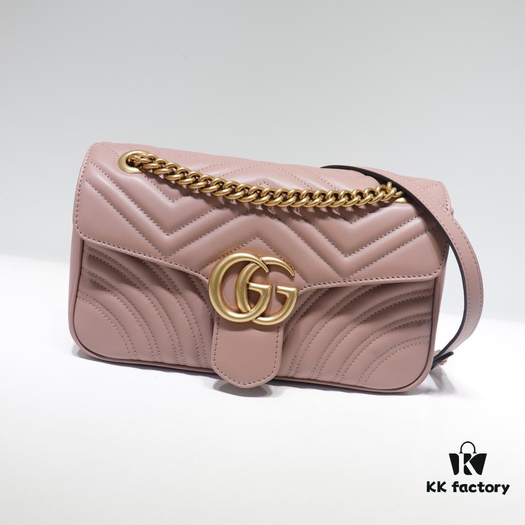 GUCCI New Arrival High-Quality Authentic Stock, Item No. 443497 Nude Pink, Dimensions: W26 x H15.5 x D6cm