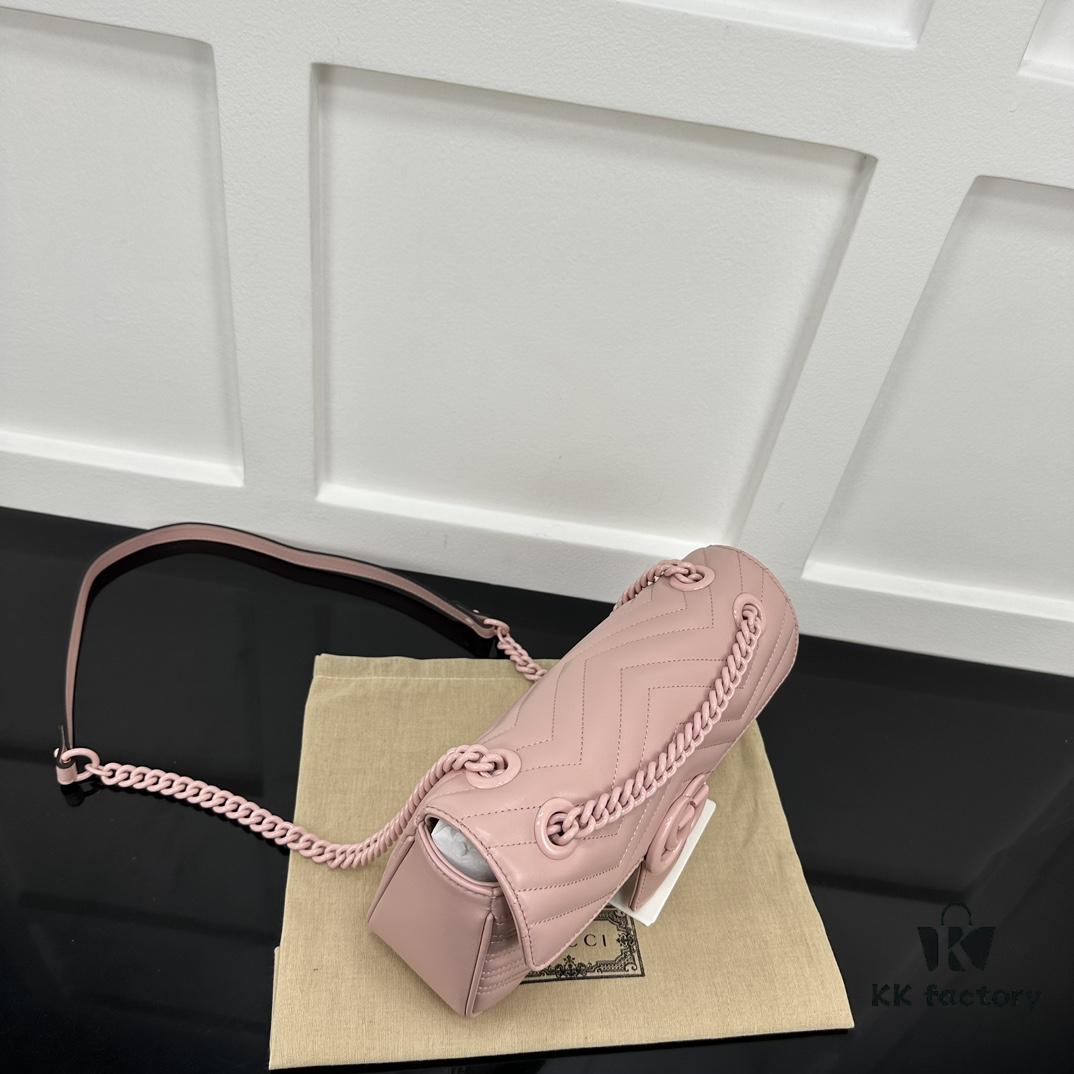 6930913a6e68136f4d9a9ac1 GUCCI New Arrival Cabinet Quality, Top Original Single Item, Real Photo, Model No. 443497 Pink with Pink Hardware, Size: W26 x H15.5 x D6cm, In Stock