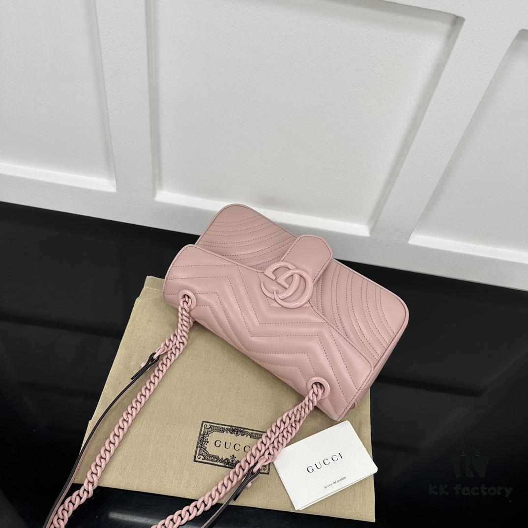 6930913e6e68136f4d9a9ac5 GUCCI New Arrival Cabinet Quality, Top Original Single Item, Real Photo, Model No. 443497 Pink with Pink Hardware, Size: W26 x H15.5 x D6cm, In Stock