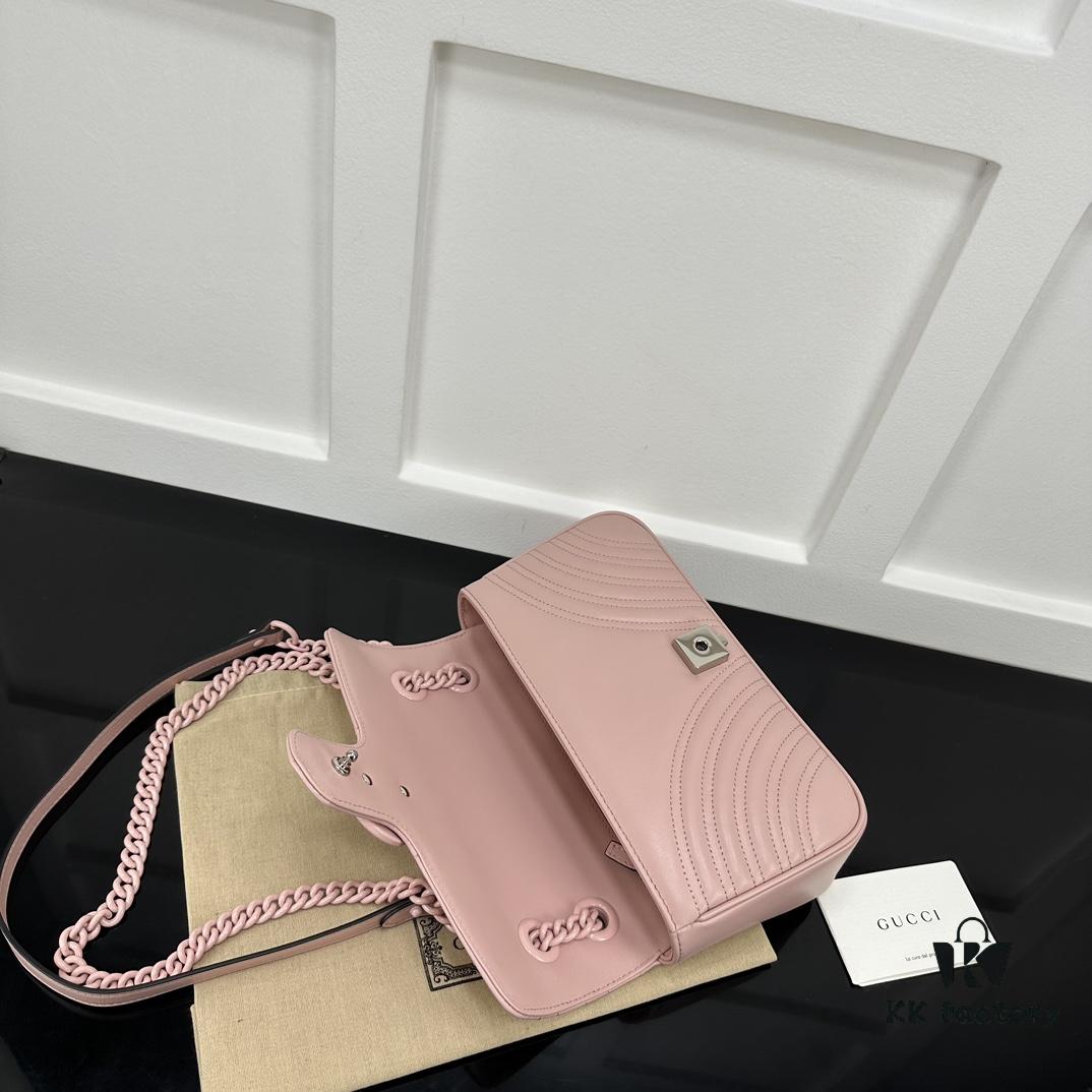 6930913e6e68136f4d9a9ac8 GUCCI New Arrival Cabinet Quality, Top Original Single Item, Real Photo, Model No. 443497 Pink with Pink Hardware, Size: W26 x H15.5 x D6cm, In Stock