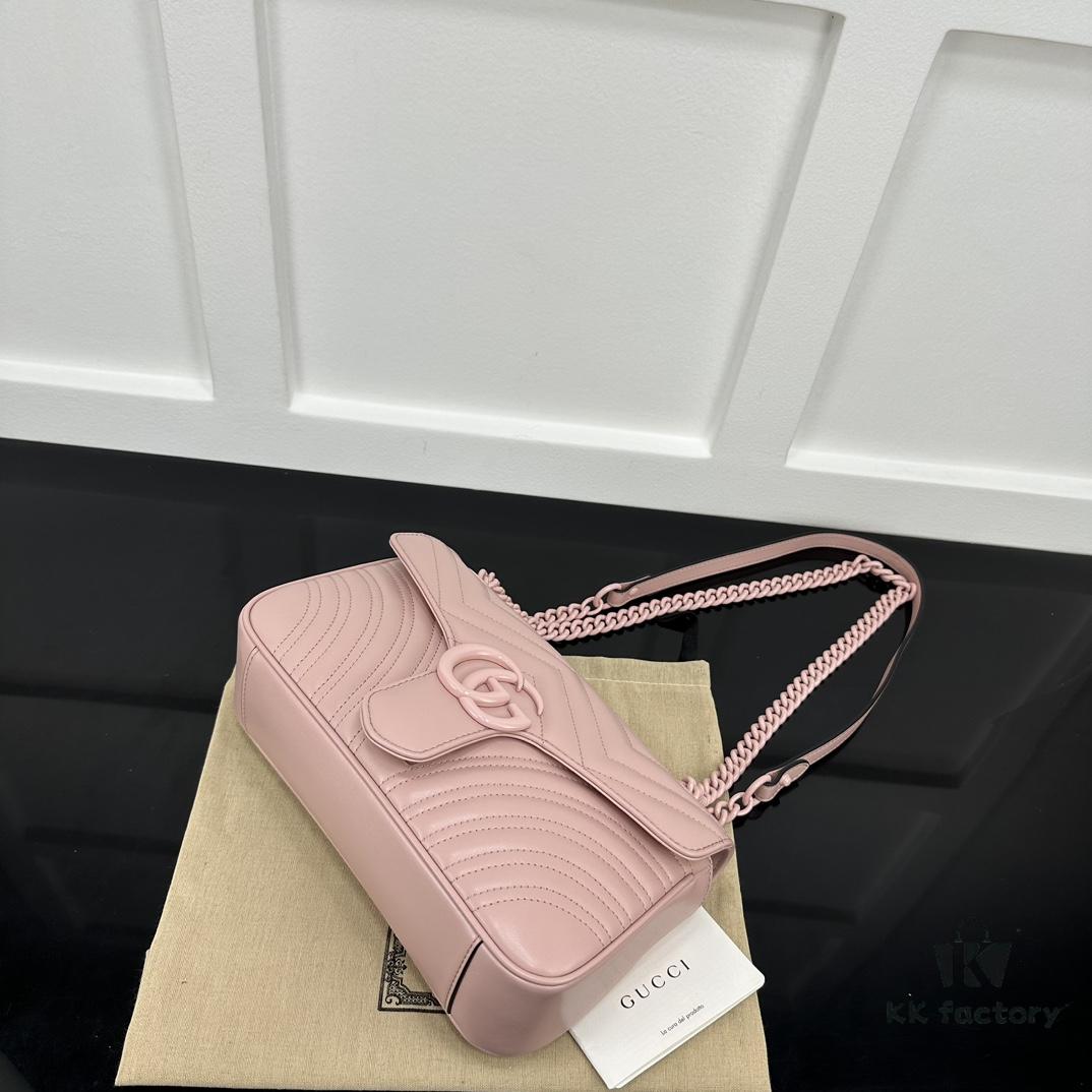 693091406e68136f4d9a9acb GUCCI New Arrival Cabinet Quality, Top Original Single Item, Real Photo, Model No. 443497 Pink with Pink Hardware, Size: W26 x H15.5 x D6cm, In Stock