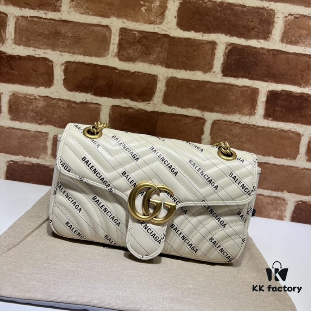 6930914a6e68136f4d9a9adb GUCCI New Arrival High-Quality Authentic Stock, Top-Tier Original Order Item, Real Product Photos! Model No. 443497 White Leather Marmont, Dimensions: 26cm W x 15cm H x 7cm D, In Stock for Immediate Shipment