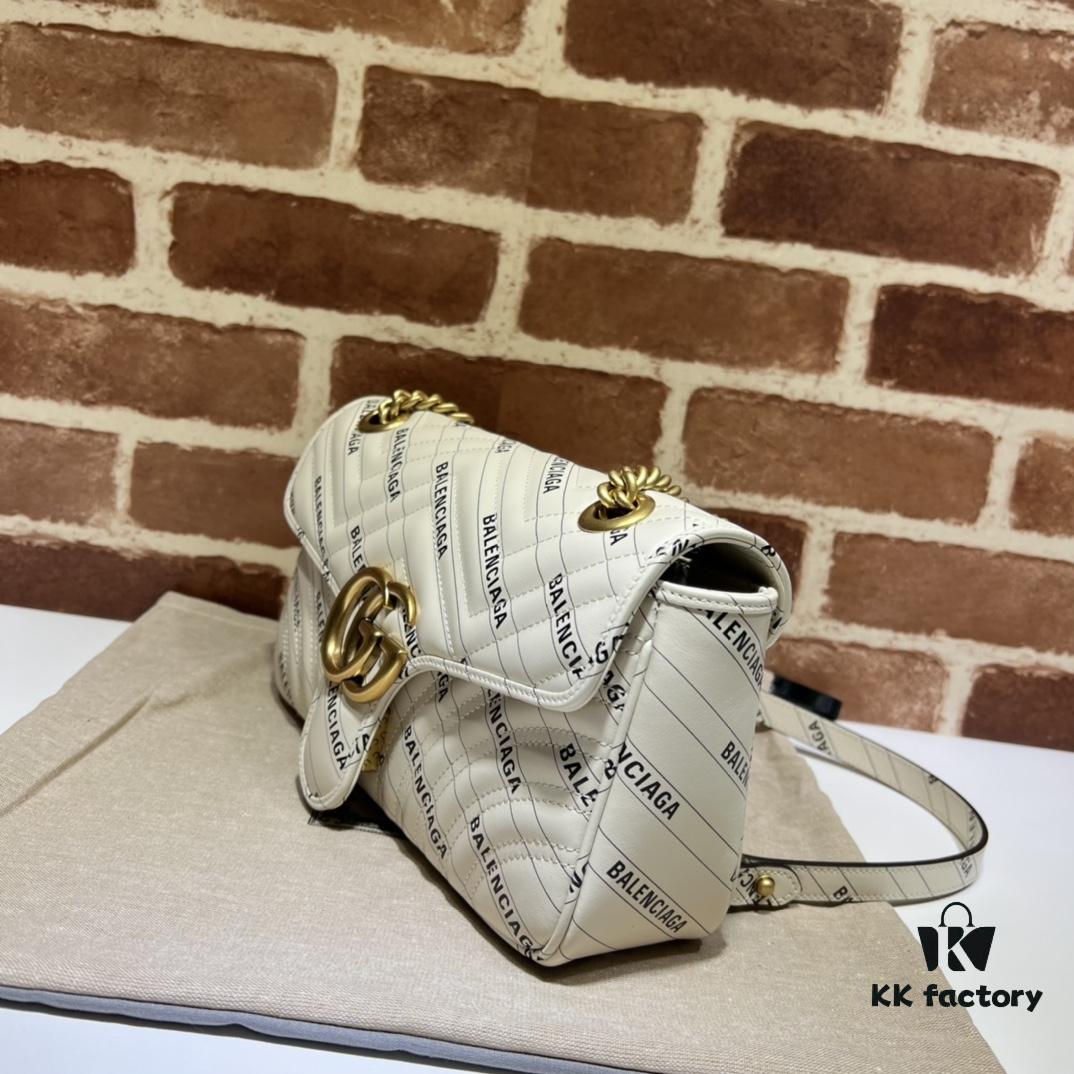 6930914a6e68136f4d9a9add GUCCI New Arrival High-Quality Authentic Stock, Top-Tier Original Order Item, Real Product Photos! Model No. 443497 White Leather Marmont, Dimensions: 26cm W x 15cm H x 7cm D, In Stock for Immediate Shipment