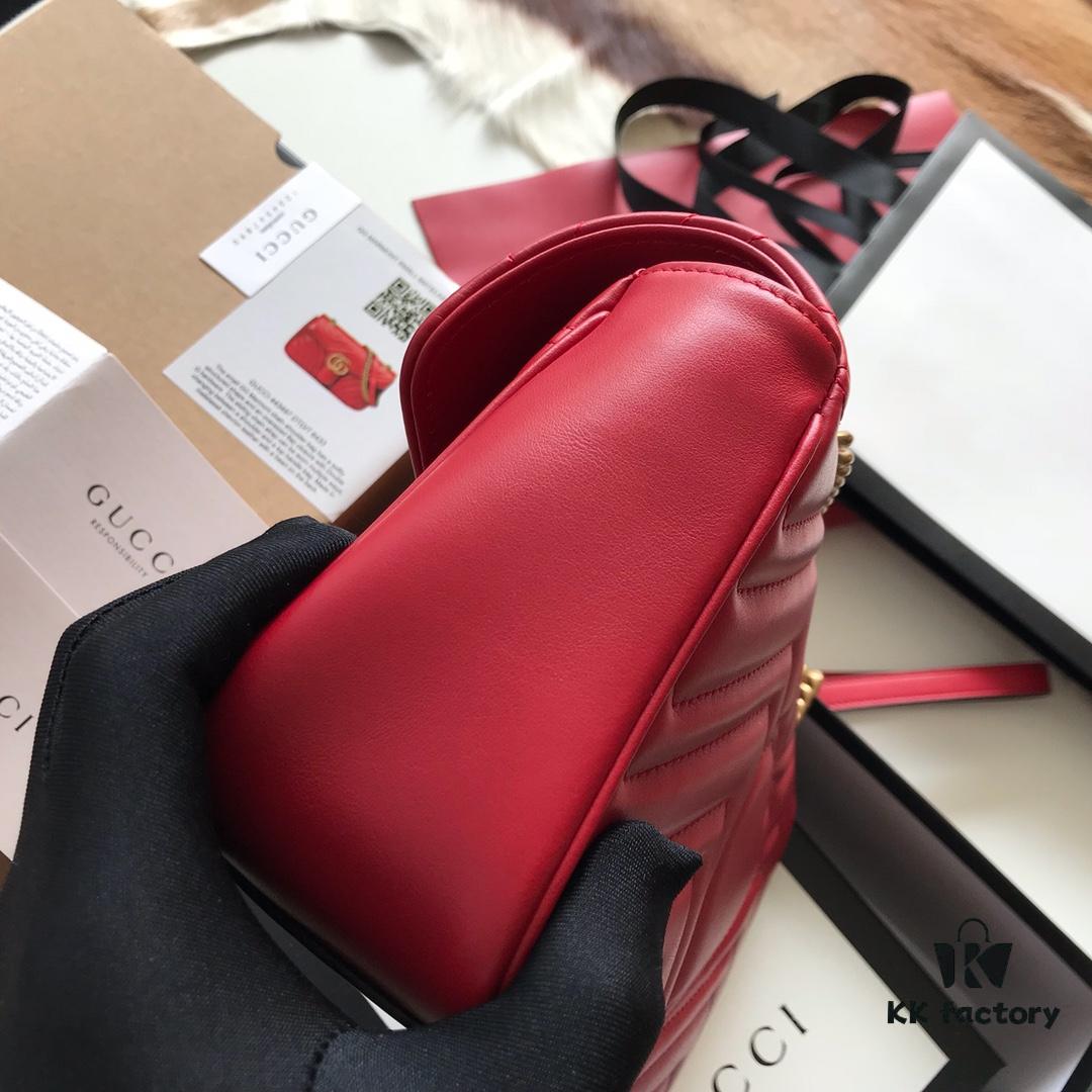 693091566e68136f4d9a9af1 Original Factory Leather 😊 GUCCI Italian Original Factory Leather, Counter Quality, Actual Item Photography. Model 443497 Bright Red, Size: 26*15*7cm, In Stock and Ready to Ship