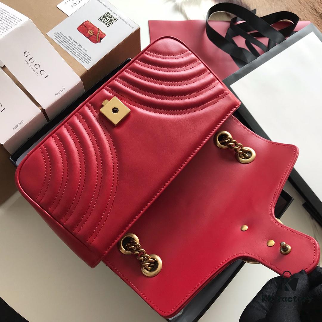 693091596e68136f4d9a9af4 Original Factory Leather 😊 GUCCI Italian Original Factory Leather, Counter Quality, Actual Item Photography. Model 443497 Bright Red, Size: 26*15*7cm, In Stock and Ready to Ship