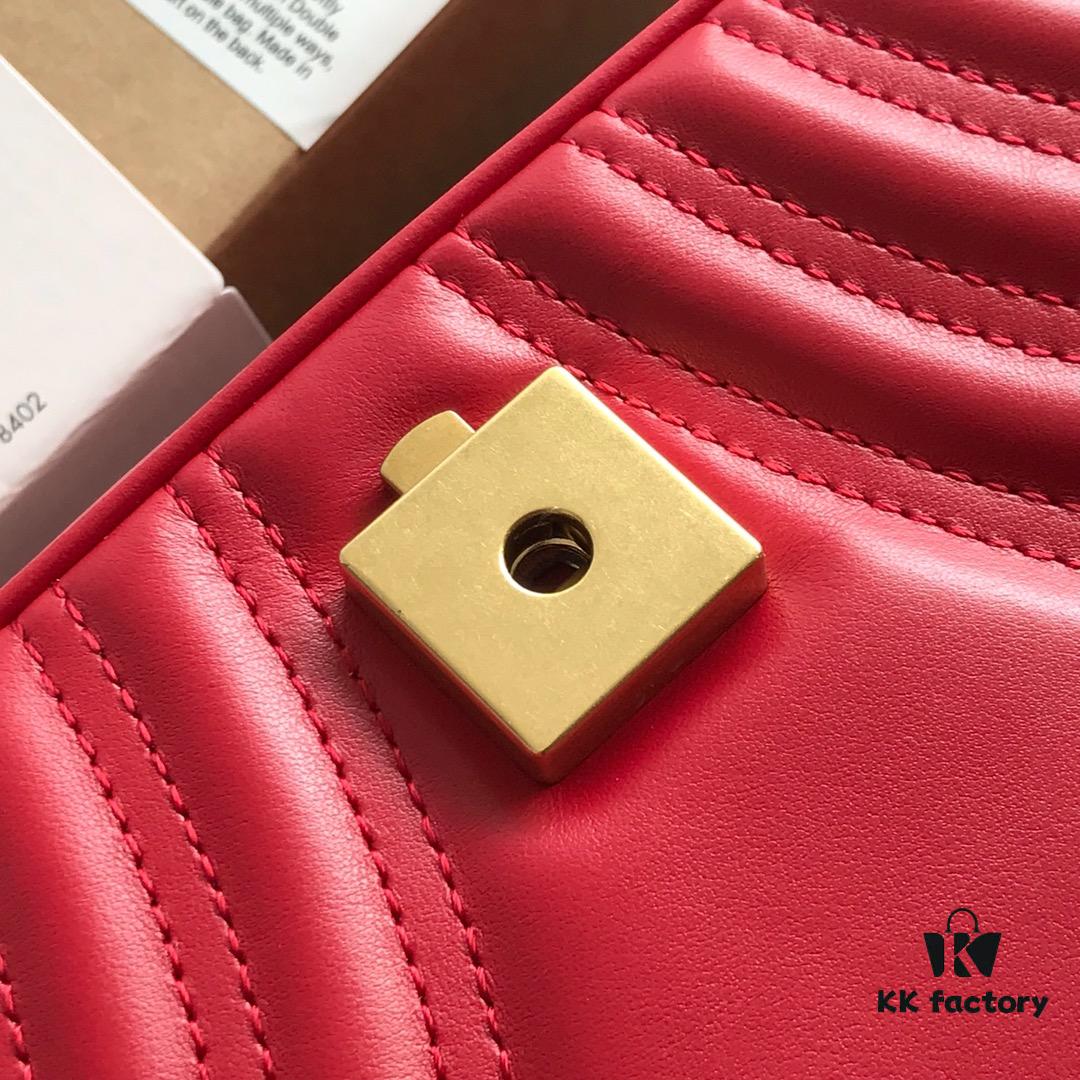 693091596e68136f4d9a9af5 Original Factory Leather 😊 GUCCI Italian Original Factory Leather, Counter Quality, Actual Item Photography. Model 443497 Bright Red, Size: 26*15*7cm, In Stock and Ready to Ship