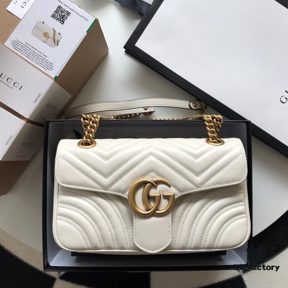 693091596e68136f4d9a9af6 Original Factory Leather 😊 GUCCI Italian Original Leather, Boutique Quality, Actual Photos. Model 443497 White, Size: 26*15*7cm, In Stock and Ready to Ship