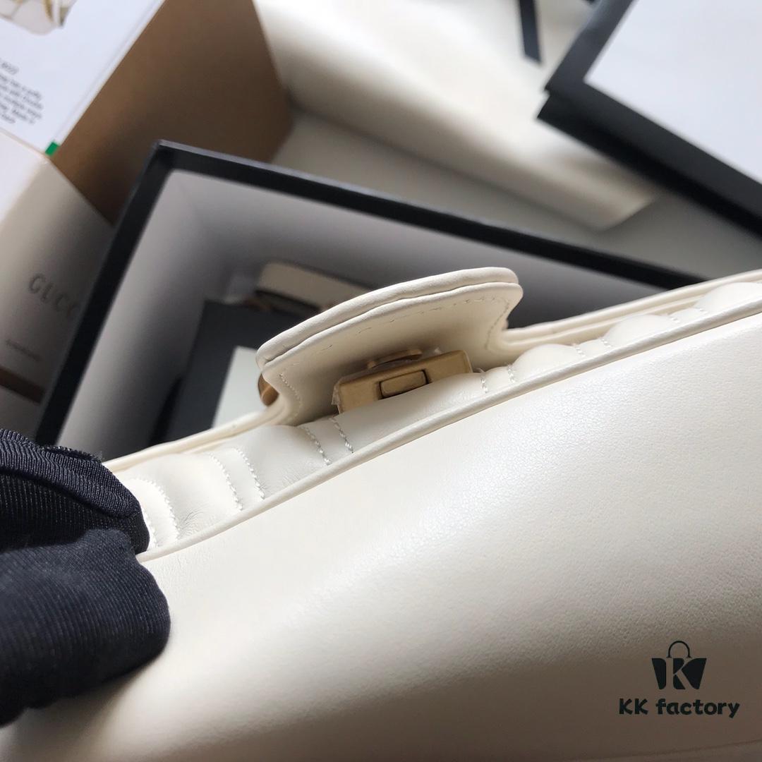 6930915b6e68136f4d9a9af9 Original Factory Leather 😊 GUCCI Italian Original Leather, Boutique Quality, Actual Photos. Model 443497 White, Size: 26*15*7cm, In Stock and Ready to Ship