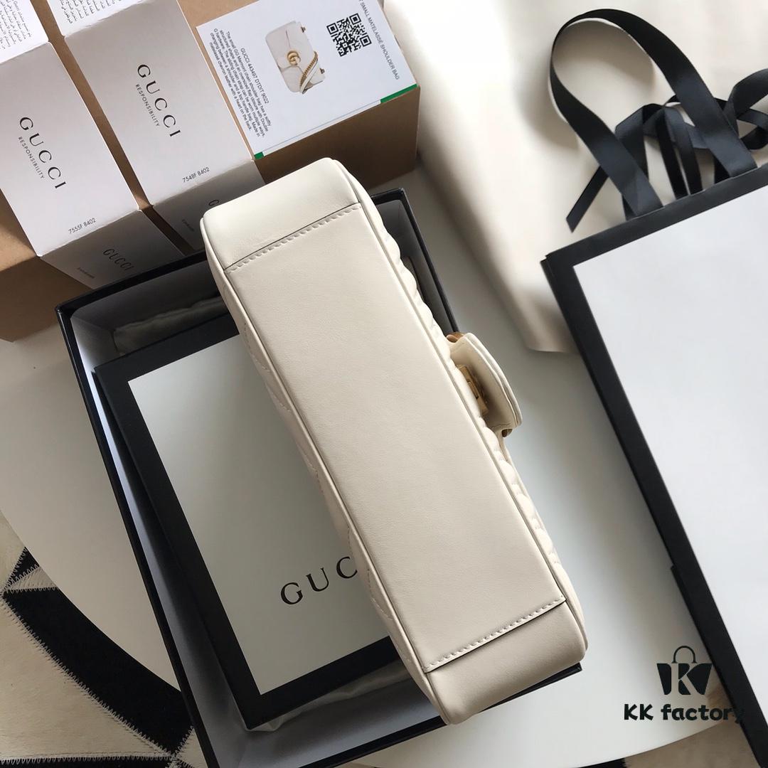 6930915b6e68136f4d9a9afa Original Factory Leather 😊 GUCCI Italian Original Leather, Boutique Quality, Actual Photos. Model 443497 White, Size: 26*15*7cm, In Stock and Ready to Ship