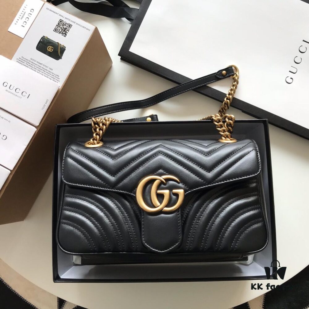 6930915e6e68136f4d9a9afd Original Factory Leather 😊 GUCCI Italian Original Leather, Boutique Quality, Actual Item Photos. Model 443497 Black, Size: 26*15*7cm, In Stock and Ready to Ship