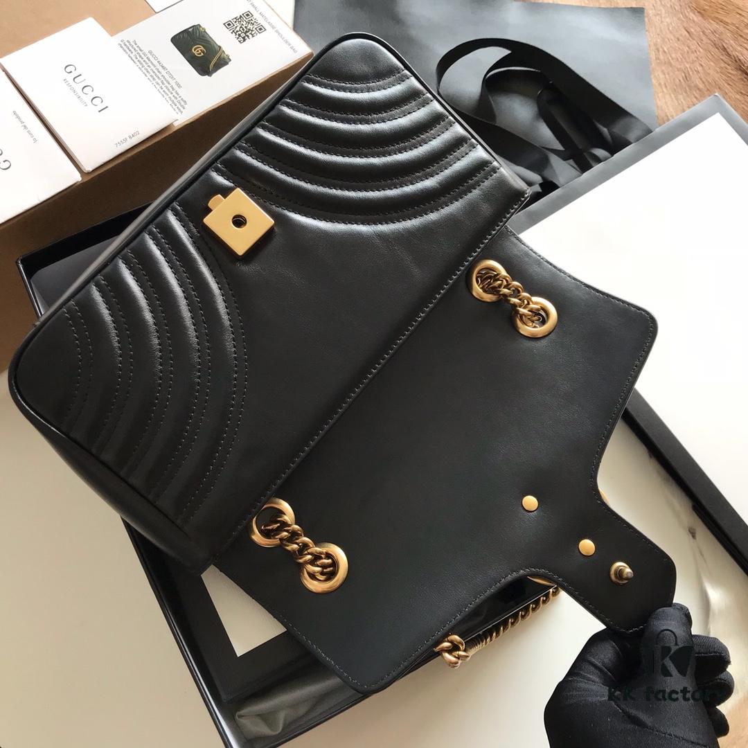 693091616e68136f4d9a9b03 Original Factory Leather 😊 GUCCI Italian Original Leather, Boutique Quality, Actual Item Photos. Model 443497 Black, Size: 26*15*7cm, In Stock and Ready to Ship
