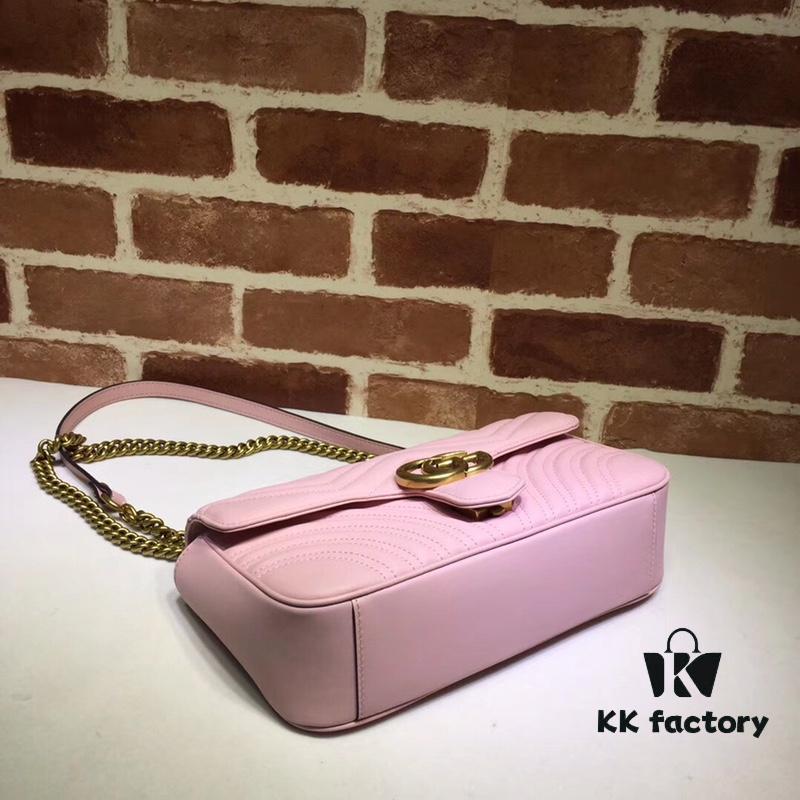 693091636e68136f4d9a9b08 GUCCI New Arrival Cabinet Quality, Top Original Single Item, Real Photo, Model No. 443497 Light Pink, Size: W26x15.5x6cm, In Stock