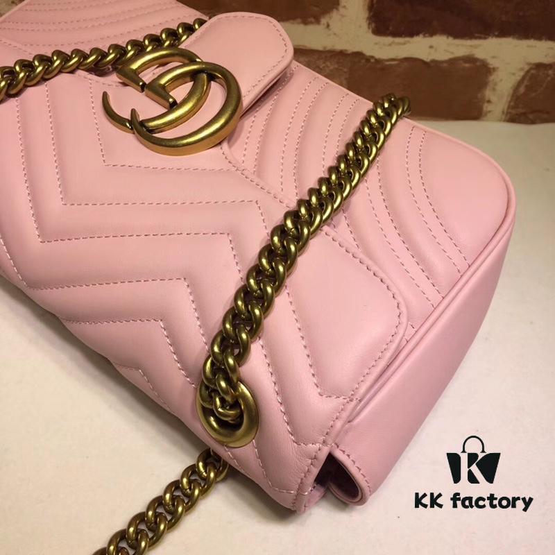 693091646e68136f4d9a9b0a GUCCI New Arrival Cabinet Quality, Top Original Single Item, Real Photo, Model No. 443497 Light Pink, Size: W26x15.5x6cm, In Stock