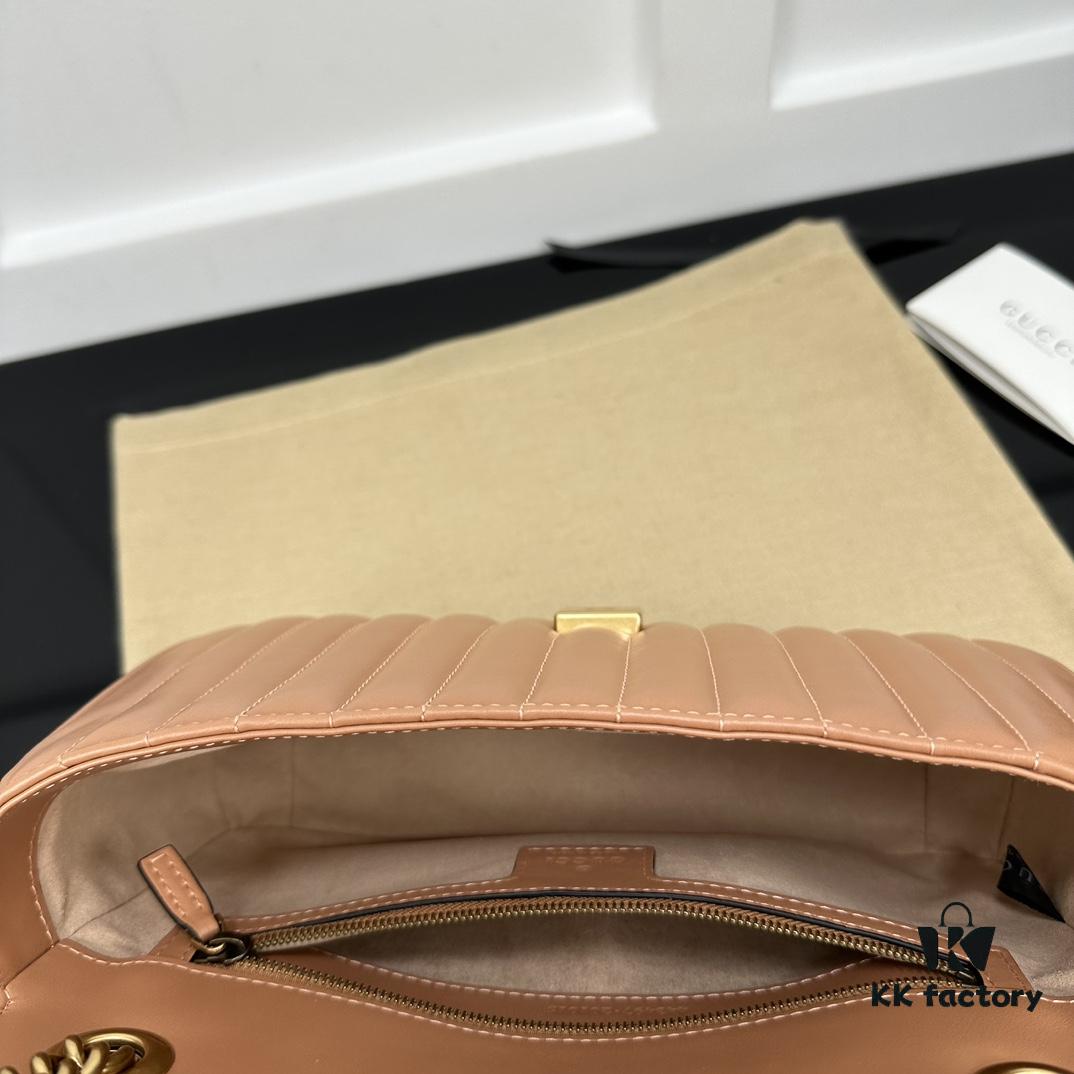 693091696e68136f4d9a9b12 GUCCI Counter Quality, Top Original Single Item, Actual Photos! Model No. 443497 Light Orange, Size: 26cm W x 15cm H x 7cm Side Width, In Stock Ready to Ship