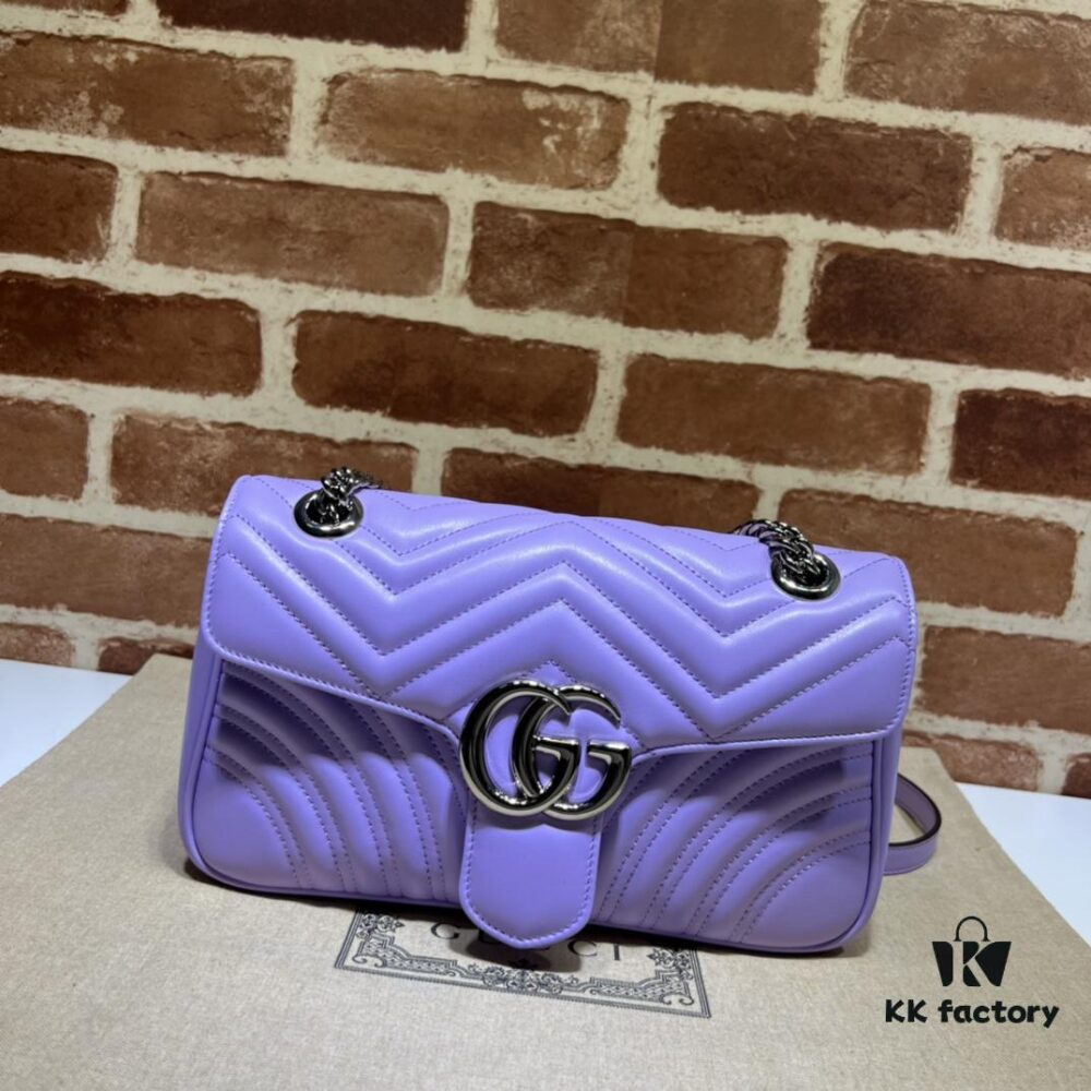 693091716e68136f4d9a9b1e GUCCI Counter Quality, Top Original Single Item, Real Photo! Model No. 443497 Light Purple, Size: 26cm (W) x 15cm (H) x 7cm (Side Width), In Stock