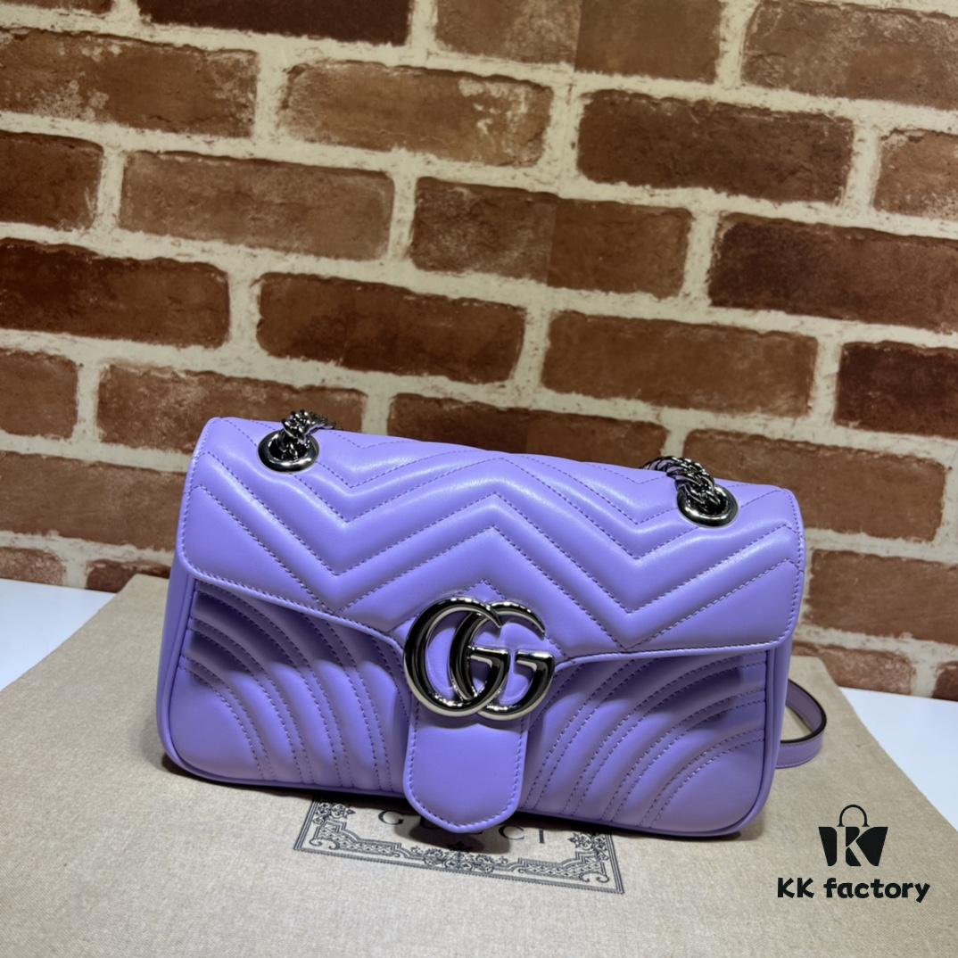 693091716e68136f4d9a9b1e GUCCI Counter Quality, Top Original Single Item, Real Photo! Model No. 443497 Light Purple, Size: 26cm (W) x 15cm (H) x 7cm (Side Width), In Stock