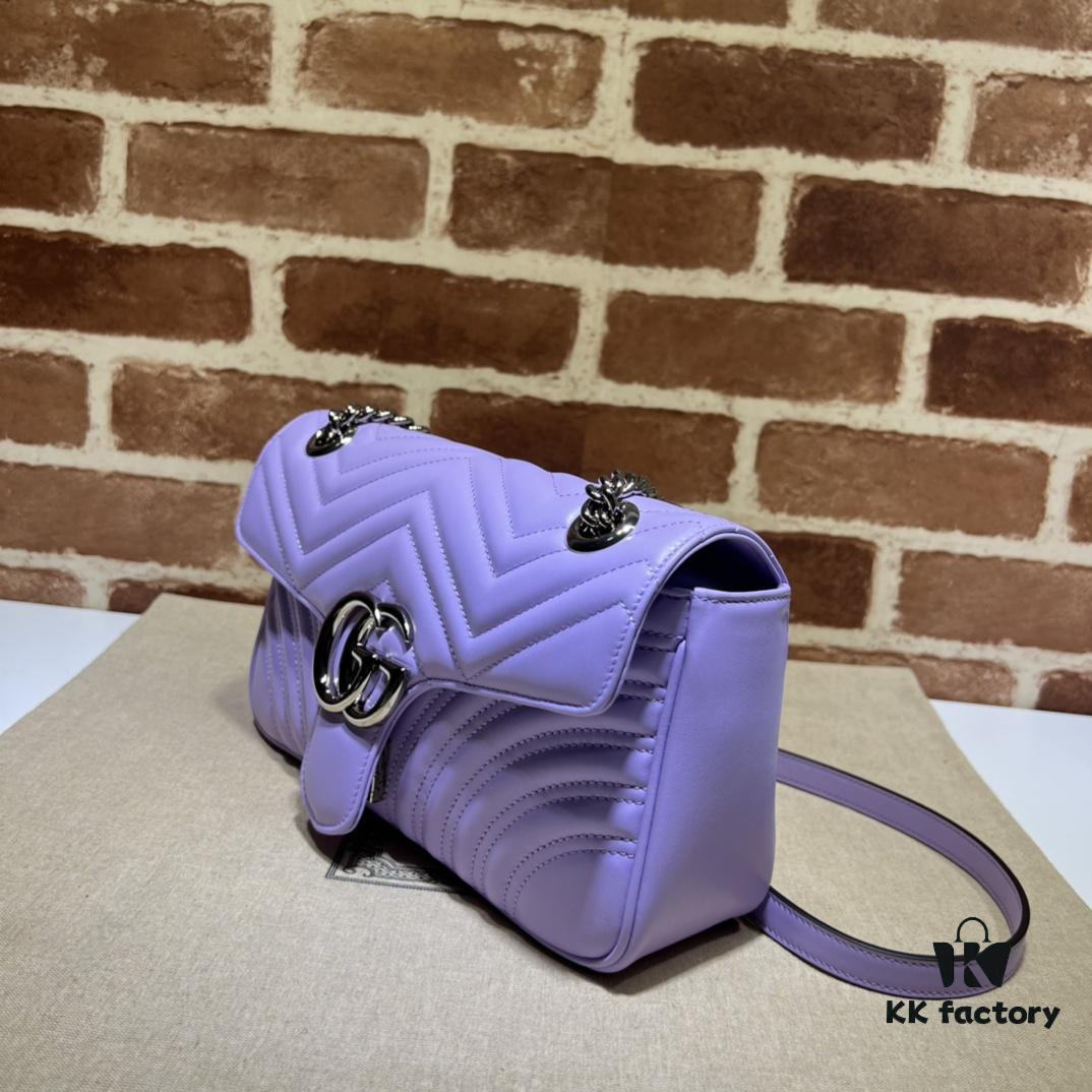 693091716e68136f4d9a9b1f GUCCI Counter Quality, Top Original Single Item, Real Photo! Model No. 443497 Light Purple, Size: 26cm (W) x 15cm (H) x 7cm (Side Width), In Stock