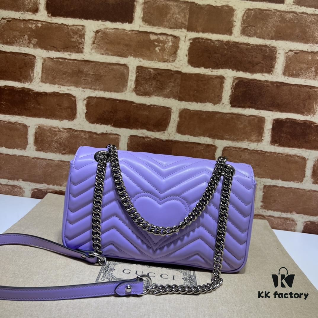 693091716e68136f4d9a9b21 GUCCI Counter Quality, Top Original Single Item, Real Photo! Model No. 443497 Light Purple, Size: 26cm (W) x 15cm (H) x 7cm (Side Width), In Stock