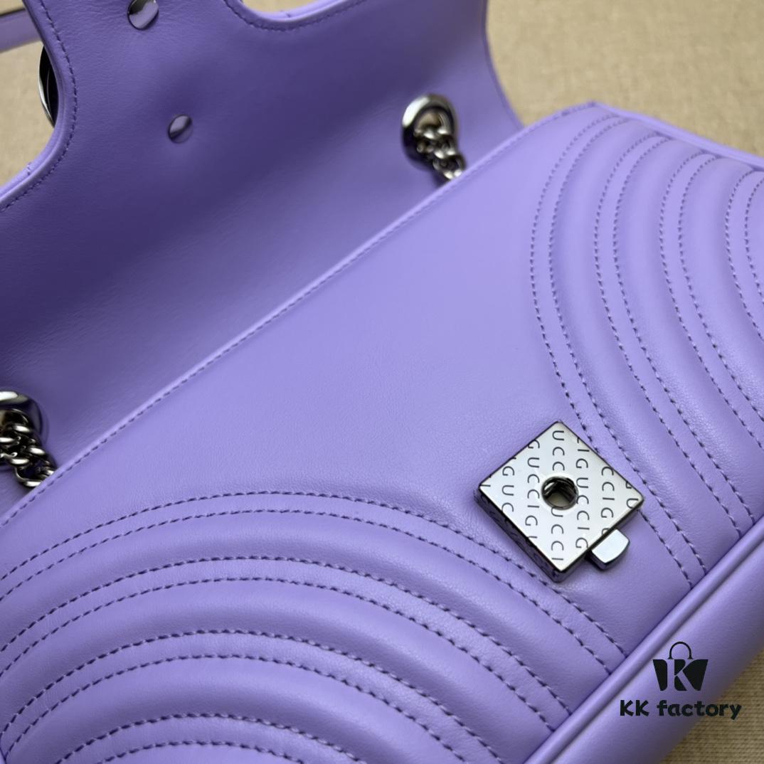 693091726e68136f4d9a9b23 GUCCI Counter Quality, Top Original Single Item, Real Photo! Model No. 443497 Light Purple, Size: 26cm (W) x 15cm (H) x 7cm (Side Width), In Stock