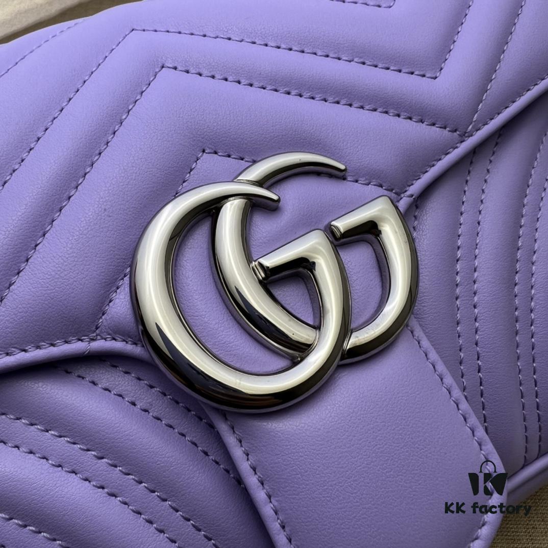 693091736e68136f4d9a9b24 GUCCI Counter Quality, Top Original Single Item, Real Photo! Model No. 443497 Light Purple, Size: 26cm (W) x 15cm (H) x 7cm (Side Width), In Stock