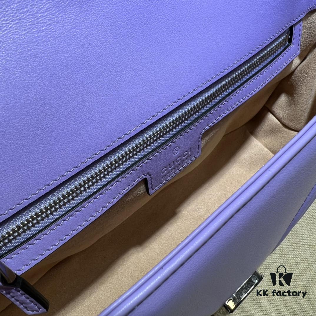 693091766e68136f4d9a9b26 GUCCI Counter Quality, Top Original Single Item, Real Photo! Model No. 443497 Light Purple, Size: 26cm (W) x 15cm (H) x 7cm (Side Width), In Stock