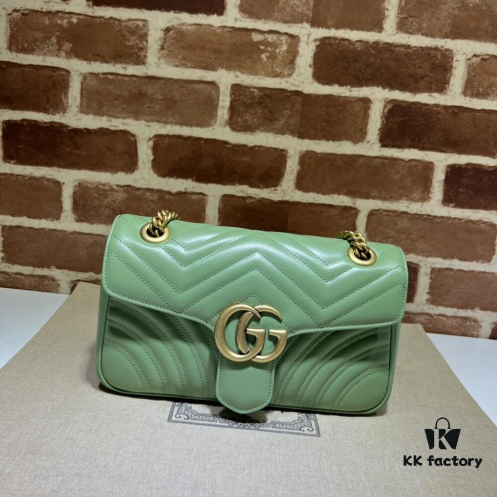 693091766e68136f4d9a9b27 GUCCI Counter Quality, Top Original Single Item, Actual Photos! Model No. 443497 Light Green, Size: 26cm W x 15cm H x 7cm Side Width, In Stock and Ready to Ship