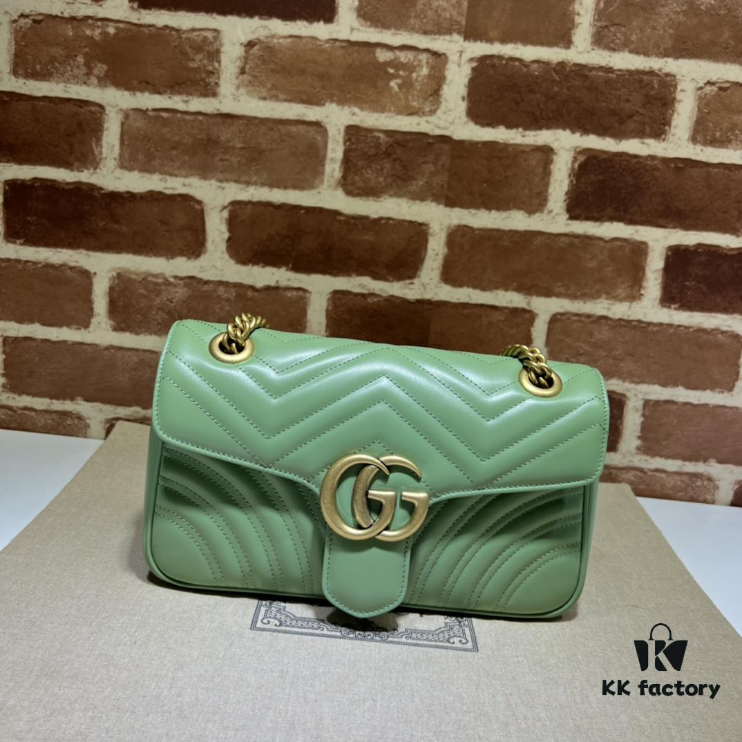 693091766e68136f4d9a9b27 GUCCI Counter Quality, Top Original Single Item, Actual Photos! Model No. 443497 Light Green, Size: 26cm W x 15cm H x 7cm Side Width, In Stock and Ready to Ship