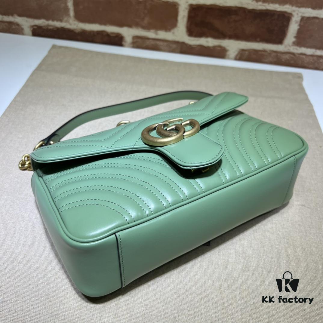 693091766e68136f4d9a9b28 GUCCI Counter Quality, Top Original Single Item, Actual Photos! Model No. 443497 Light Green, Size: 26cm W x 15cm H x 7cm Side Width, In Stock and Ready to Ship