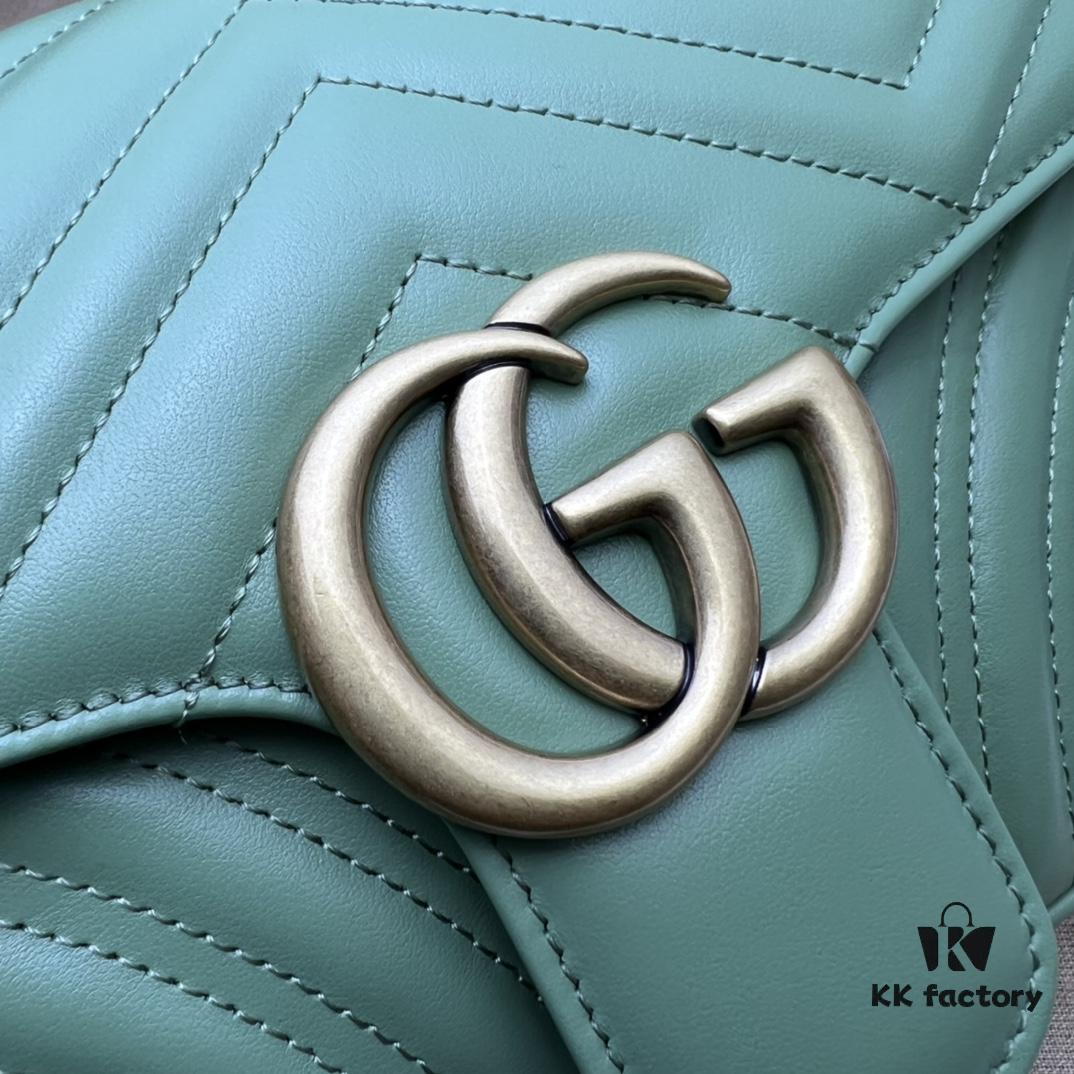 693091776e68136f4d9a9b29 GUCCI Counter Quality, Top Original Single Item, Actual Photos! Model No. 443497 Light Green, Size: 26cm W x 15cm H x 7cm Side Width, In Stock and Ready to Ship