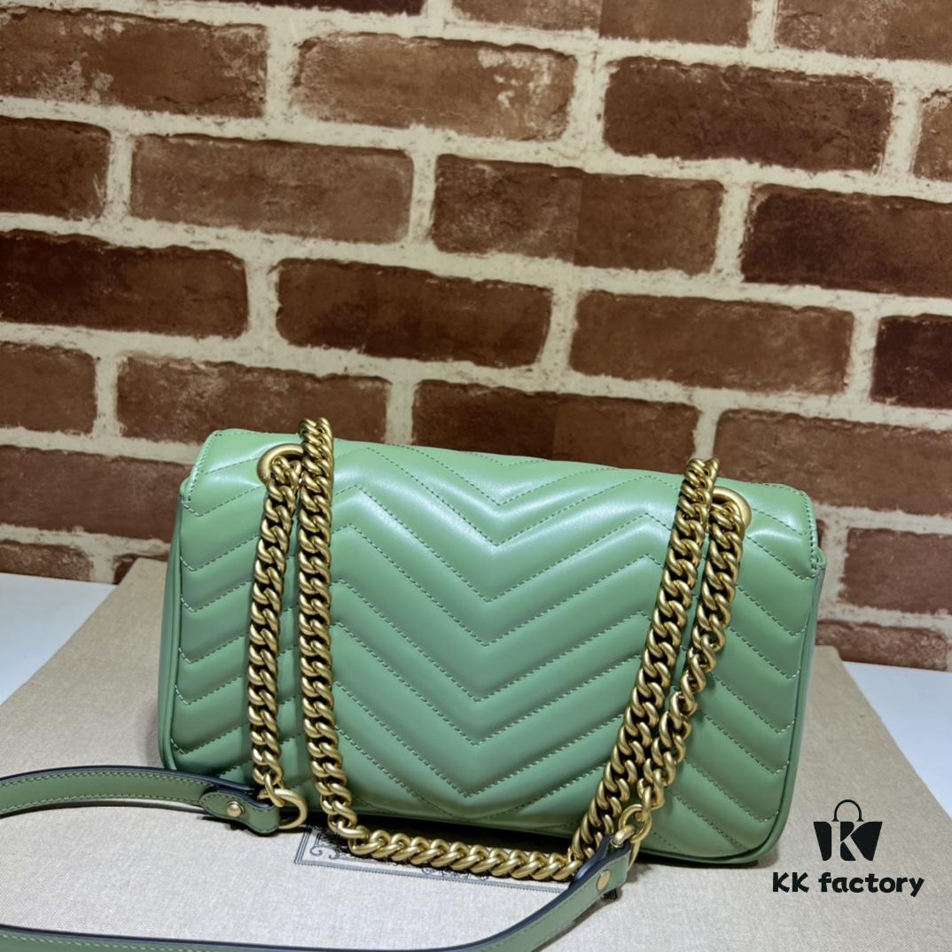 693091796e68136f4d9a9b2a GUCCI Counter Quality, Top Original Single Item, Actual Photos! Model No. 443497 Light Green, Size: 26cm W x 15cm H x 7cm Side Width, In Stock and Ready to Ship