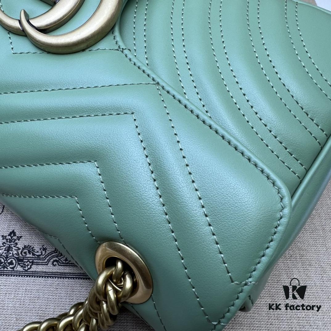693091796e68136f4d9a9b2b GUCCI Counter Quality, Top Original Single Item, Actual Photos! Model No. 443497 Light Green, Size: 26cm W x 15cm H x 7cm Side Width, In Stock and Ready to Ship
