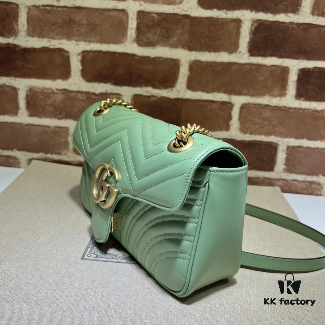 693091796e68136f4d9a9b2c GUCCI Counter Quality, Top Original Single Item, Actual Photos! Model No. 443497 Light Green, Size: 26cm W x 15cm H x 7cm Side Width, In Stock and Ready to Ship