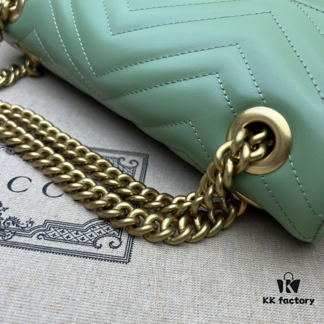 6930917a6e68136f4d9a9b2e GUCCI Counter Quality, Top Original Single Item, Actual Photos! Model No. 443497 Light Green, Size: 26cm W x 15cm H x 7cm Side Width, In Stock and Ready to Ship