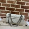 693091816e68136f4d9a9b3b GUCCI New Arrival Cabinet Quality, Top Original Single Item, Actual Photos, Model No. 443497 White Checkered Pattern, Size: W26x15.5x6cm, In Stock Ready to Ship