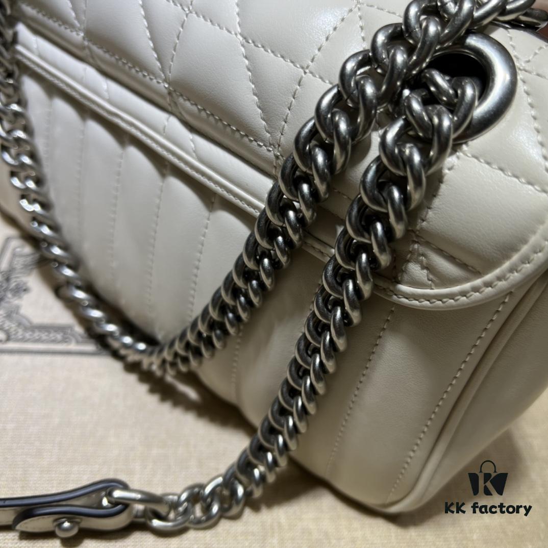 693091836e68136f4d9a9b3f GUCCI New Arrival Cabinet Quality, Top Original Single Item, Actual Photos, Model No. 443497 White Checkered Pattern, Size: W26x15.5x6cm, In Stock Ready to Ship