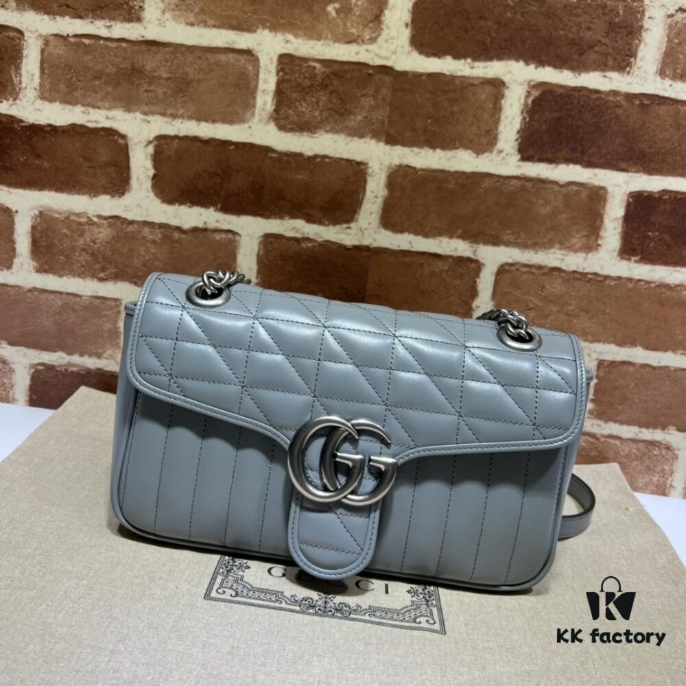 6930918a6e68136f4d9a9b4b GUCCI New Arrival Cabinet Quality, Top Original Single Item, Actual Photos, Model No. 443497 Gray Checkered, Size: W26x15.5x6cm, In Stock Ready to Ship
