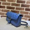 693091946e68136f4d9a9b5c GUCCI New Arrival High-Quality Authentic Stock, Item No. 443497 Blue Leather Check Pattern, Size: W26 x H15.5 x D6cm