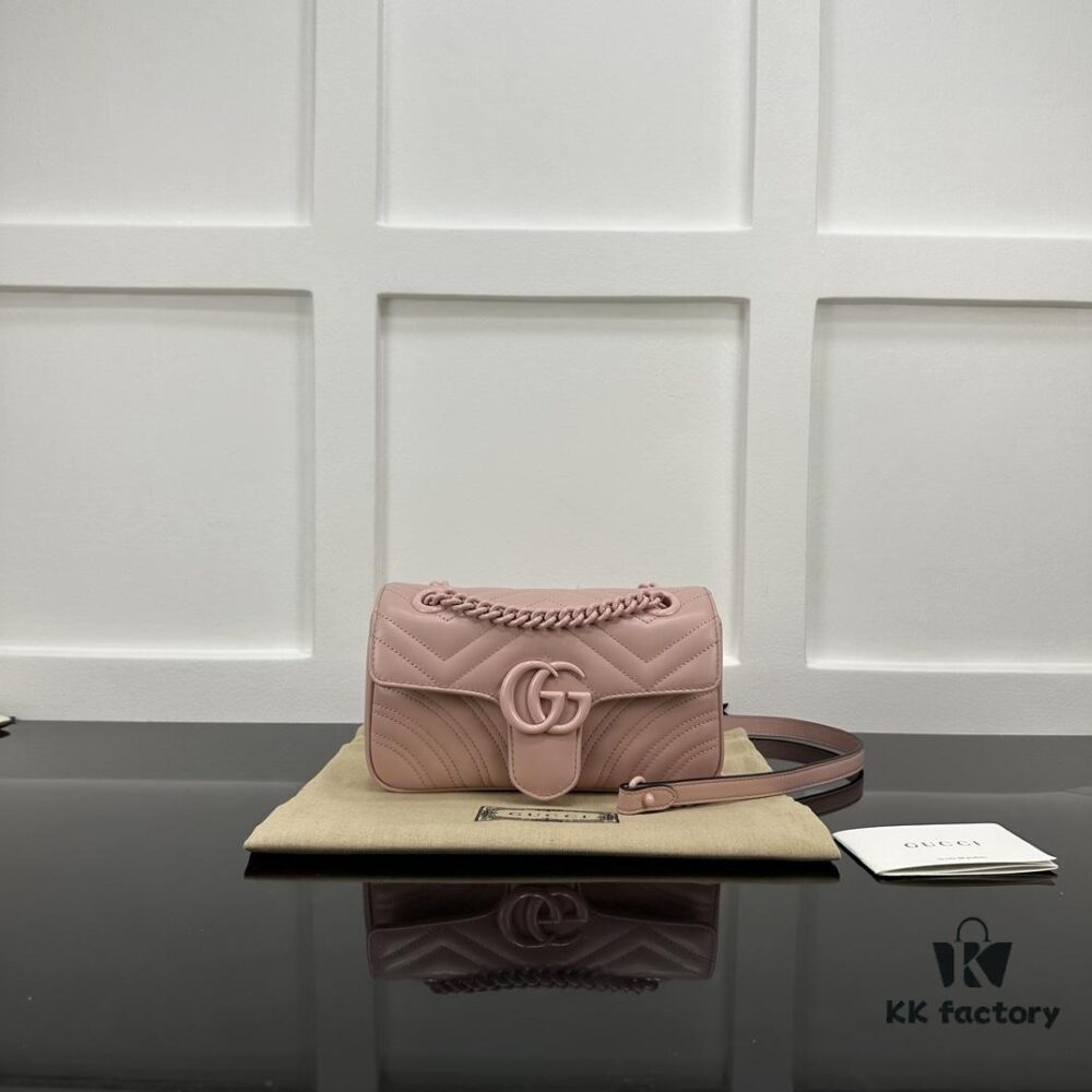 6930919e6e68136f4d9a9b6c GUCCI New Arrival Cabinet Quality, Top Original Single Item, Real Photo, Model No. 446744 Pink with Pink Hardware, Size W23xH14xD6cm, In Stock