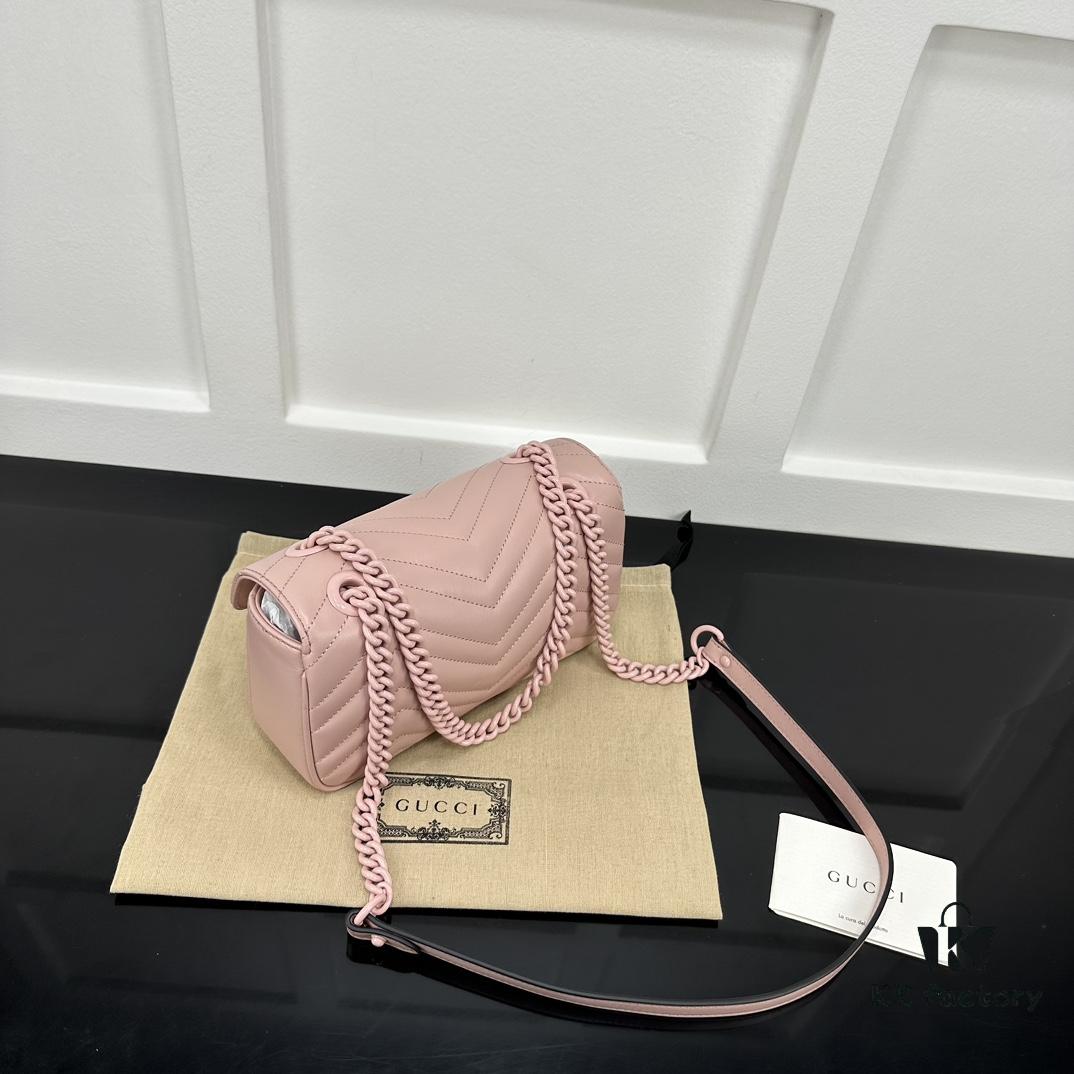 6930919f6e68136f4d9a9b6f GUCCI New Arrival Cabinet Quality, Top Original Single Item, Real Photo, Model No. 446744 Pink with Pink Hardware, Size W23xH14xD6cm, In Stock