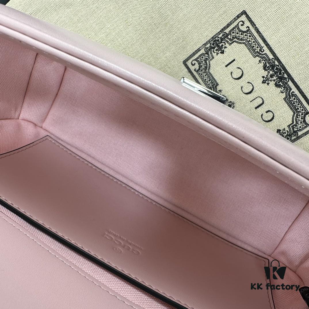 693091a36e68136f4d9a9b75 GUCCI New Arrival Cabinet Quality, Top Original Single Item, Real Photo, Model No. 446744 Pink with Pink Hardware, Size W23xH14xD6cm, In Stock