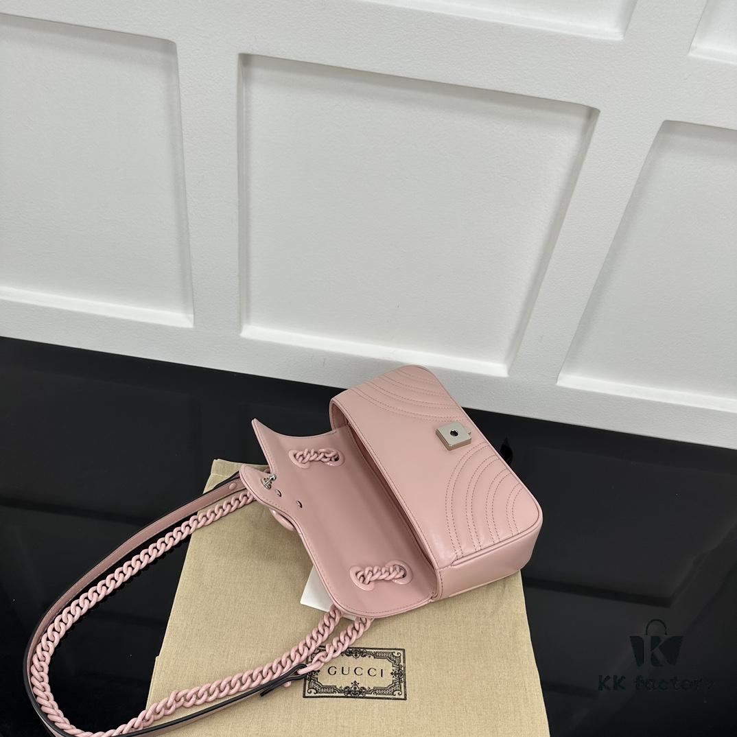 693091a36e68136f4d9a9b76 GUCCI New Arrival Cabinet Quality, Top Original Single Item, Real Photo, Model No. 446744 Pink with Pink Hardware, Size W23xH14xD6cm, In Stock