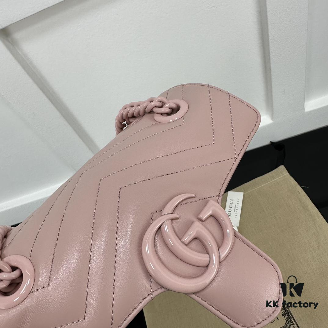 693091a96e68136f4d9a9b82 GUCCI New Arrival Cabinet Quality, Top Original Single Item, Real Photo, Model No. 446744 Pink with Pink Hardware, Size W23xH14xD6cm, In Stock
