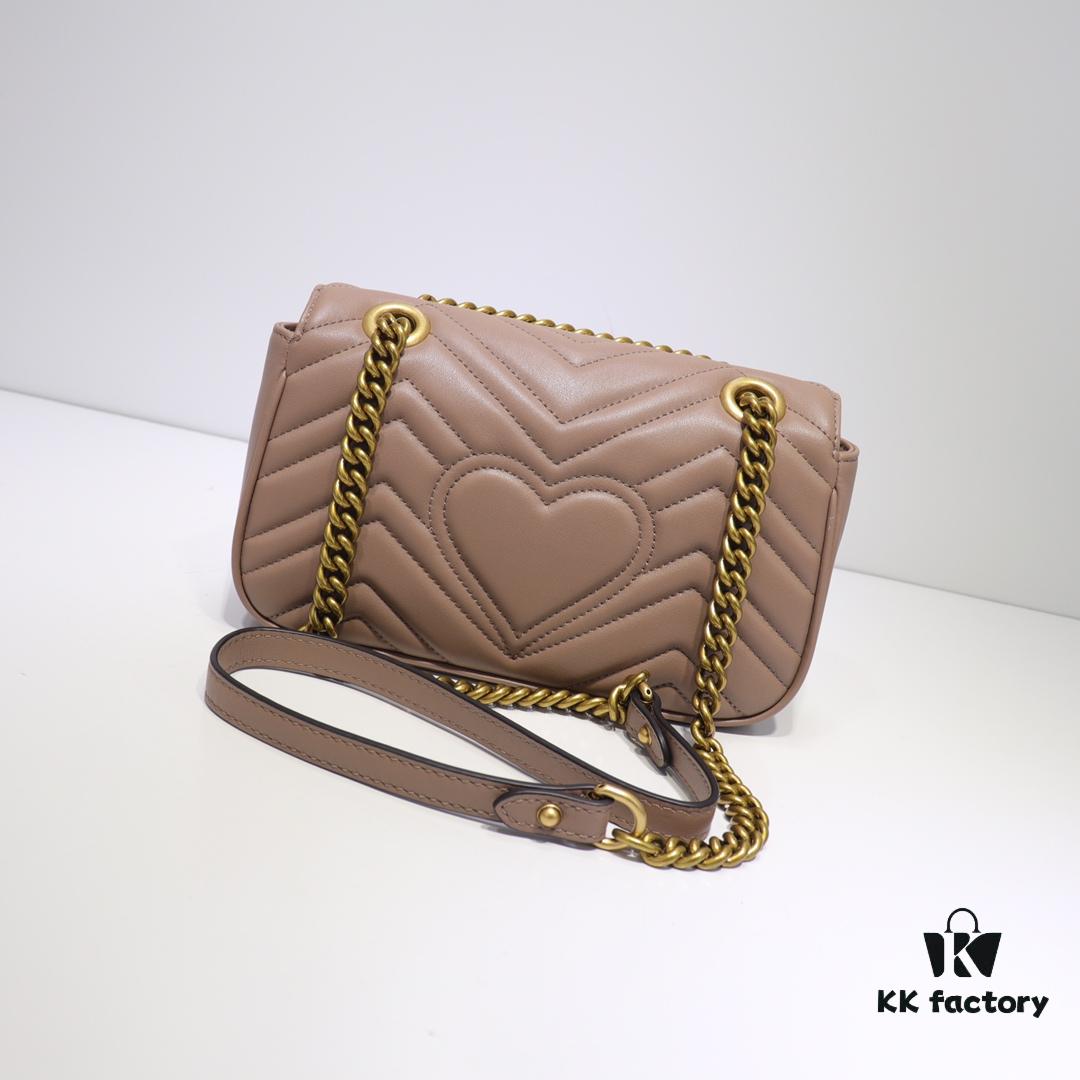 693091ad6e68136f4d9a9b89 GUCCI New Arrival Cabinet Quality, Top Original Single Item, Actual Photos, Model Number 446744 Milk Tea Color, Size W23xH14xD6cm, In Stock