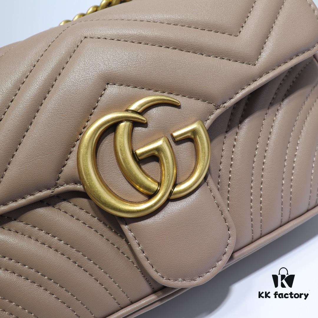 693091ae6e68136f4d9a9b8b GUCCI New Arrival Cabinet Quality, Top Original Single Item, Actual Photos, Model Number 446744 Milk Tea Color, Size W23xH14xD6cm, In Stock