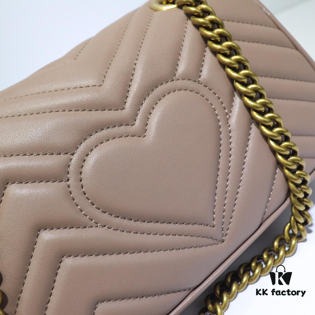 693091af6e68136f4d9a9b8c GUCCI New Arrival Cabinet Quality, Top Original Single Item, Actual Photos, Model Number 446744 Milk Tea Color, Size W23xH14xD6cm, In Stock