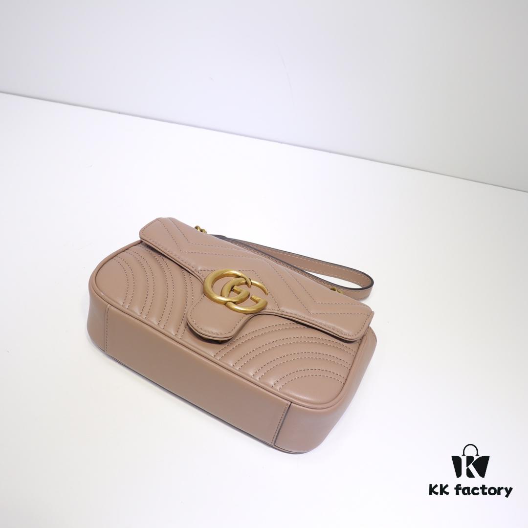 693091b06e68136f4d9a9b8f GUCCI New Arrival Cabinet Quality, Top Original Single Item, Actual Photos, Model Number 446744 Milk Tea Color, Size W23xH14xD6cm, In Stock