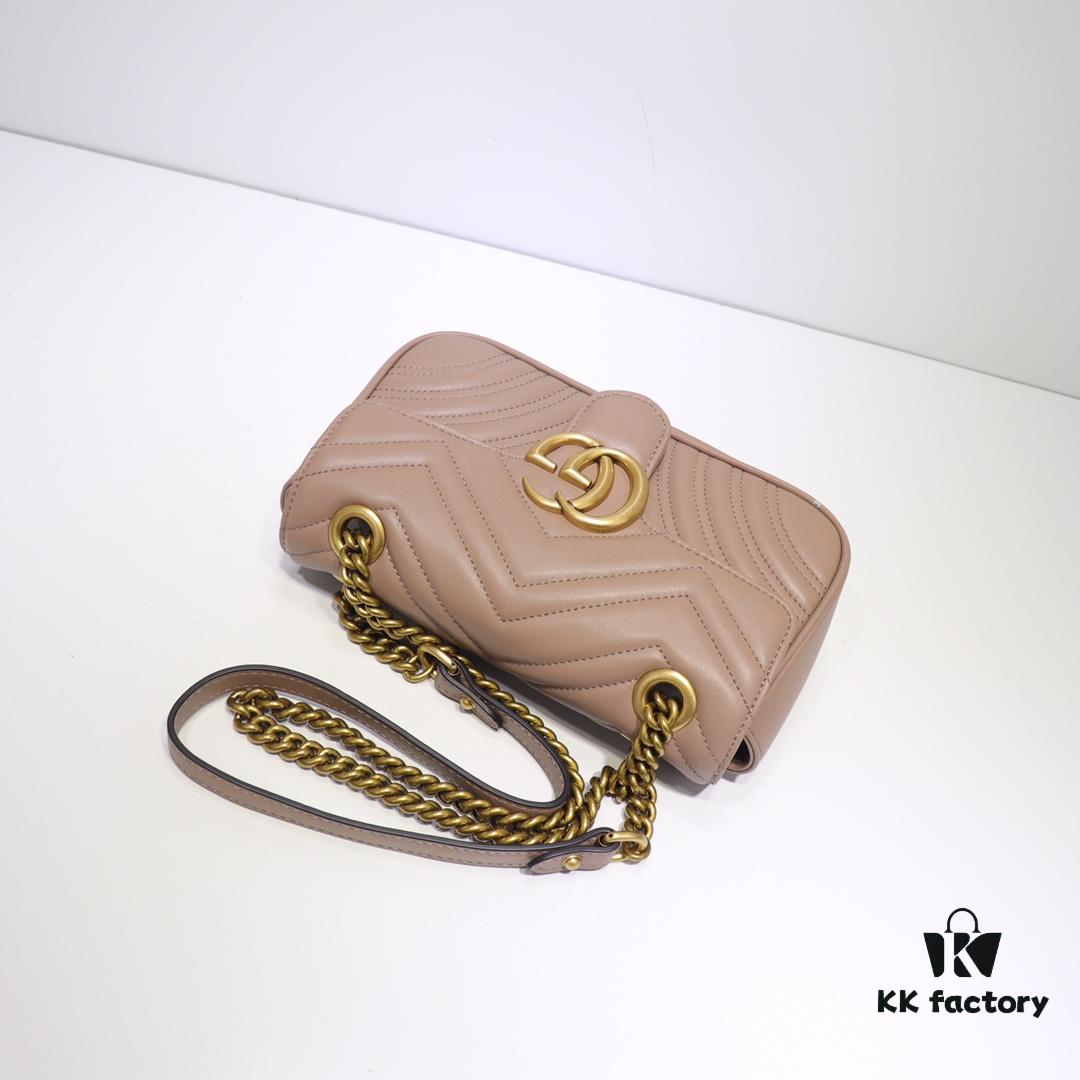 693091b06e68136f4d9a9b90 GUCCI New Arrival Cabinet Quality, Top Original Single Item, Actual Photos, Model Number 446744 Milk Tea Color, Size W23xH14xD6cm, In Stock