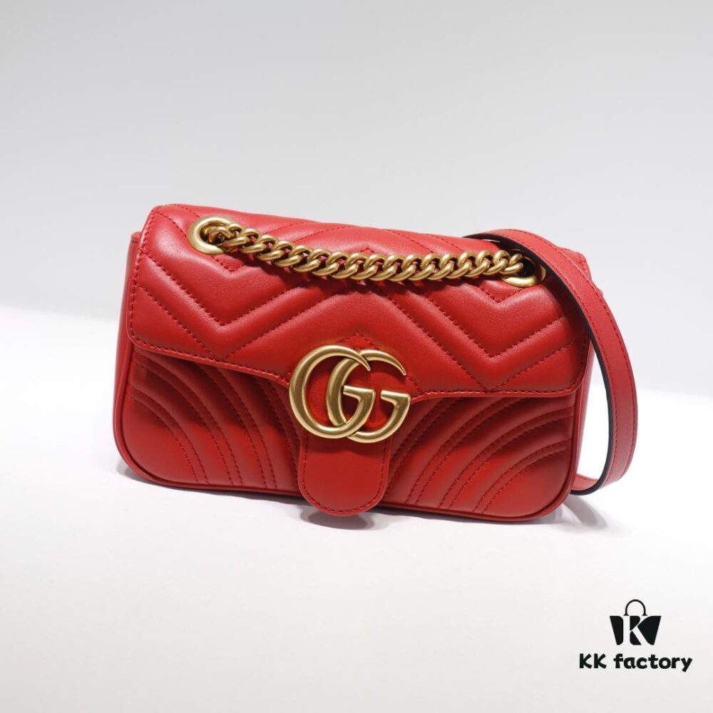 693091b06e68136f4d9a9b91 GUCCI New Arrival Cabinet Quality, Top Original Single Item, Real Photo, Model No. 446744 Bright Red, Size W23xH14xD6cm, In Stock