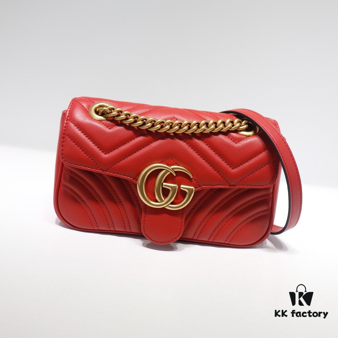 693091b06e68136f4d9a9b91 GUCCI New Arrival Cabinet Quality, Top Original Single Item, Real Photo, Model No. 446744 Bright Red, Size W23xH14xD6cm, In Stock