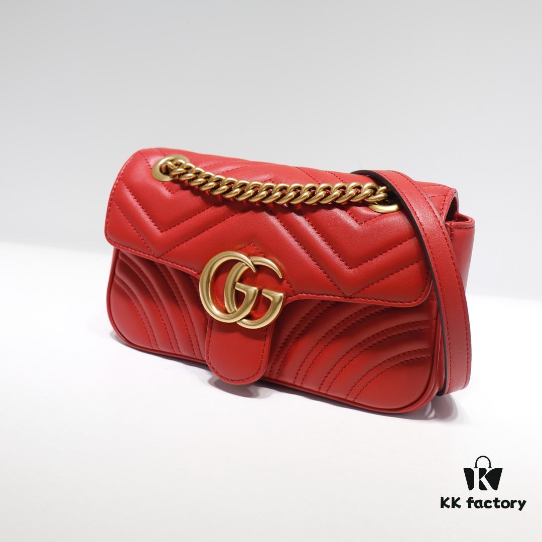 693091b06e68136f4d9a9b92 GUCCI New Arrival Cabinet Quality, Top Original Single Item, Real Photo, Model No. 446744 Bright Red, Size W23xH14xD6cm, In Stock